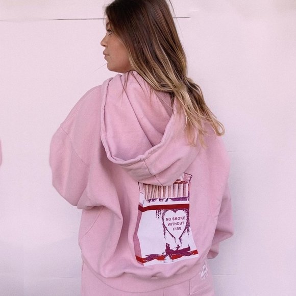 Boys Lie Tops - NEW BOYS LIE NO SMOKE BABY PINK HOODIE - ONE SIZE